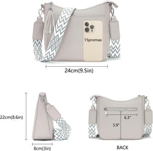 Kleine Umhängetasche Damen Hellgrau Veganes Leder Crossbody