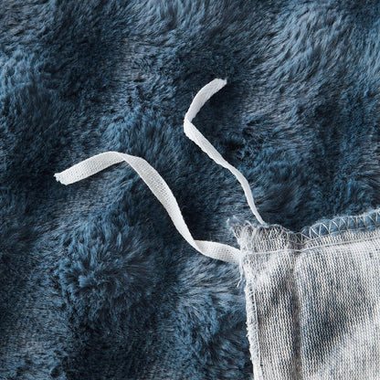 Langhaar Plüsch Bettwäsche Set Grau Blau Winterwarm