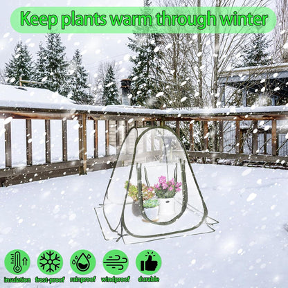 Pop-Up Mini Gewächshaus 70x70x80cm Transparent PVC Pflanzenschutz Winter Frostschutz