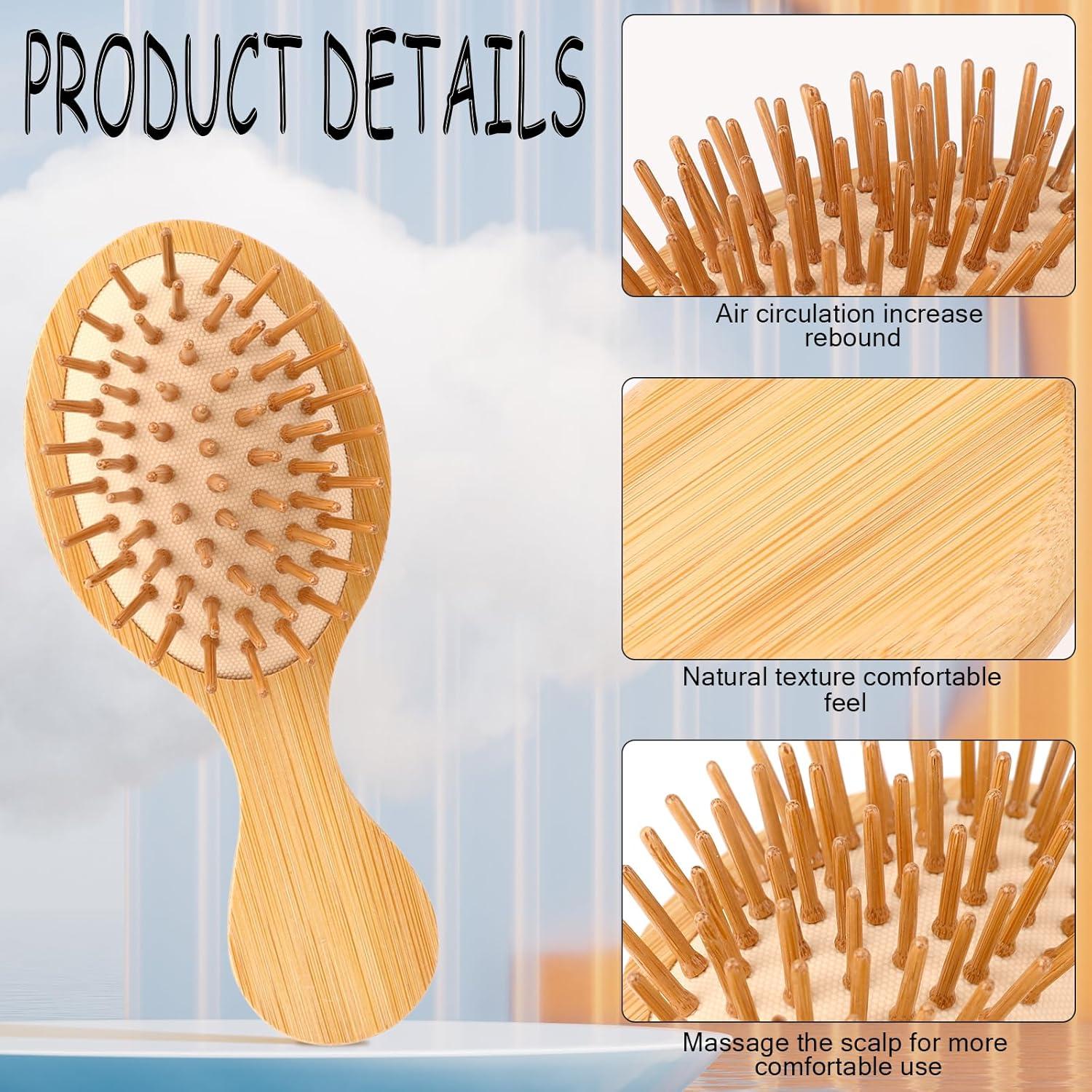 Kopfhaut Massagebürste Scalp Massager Bamboo Brush Mini Bambus