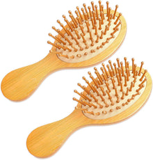 2er Pack Bambus Mini Kopfmassage Haarbürsten Scalp Massager