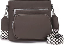Umhängetasche Mittelgroß Crossbody Bag Veganes Leder Graubraun