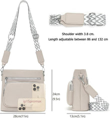 UMHÄNGETASCHE Damen Mittelgroß Crossbody Bag Veganes Leder