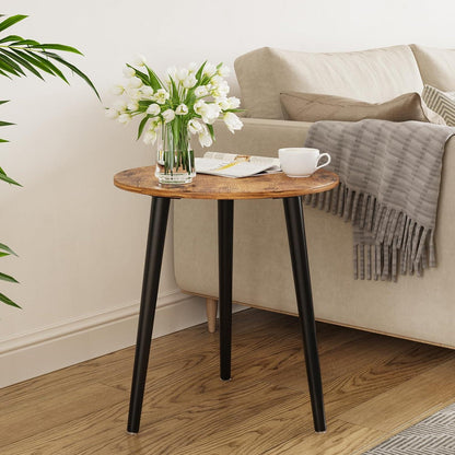 Runder Beistelltisch Holz Vintage Braun 42x42x51CM Wohnzimmer Schlafzimmer