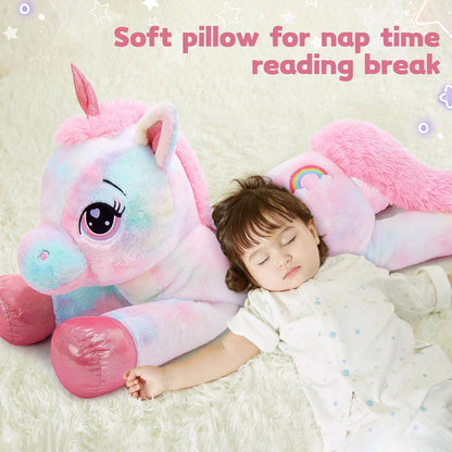 XXL Einhorn Kuscheltier 110cm - Rosa Stofftier Geschenk für Mädchen