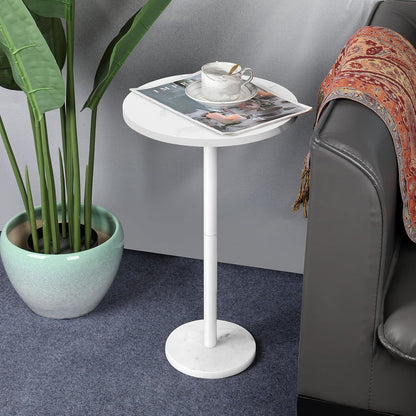 Kleiner Weißer Beistelltisch Marmorsockel 32CM Wohnzimmer Schlafzimmer