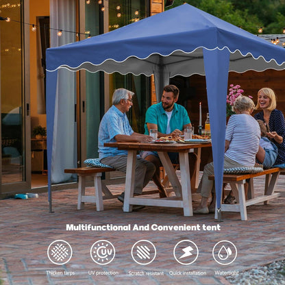 Pop-Up Pavillon mit UV-Schutz Wellenkante und solider Struktur