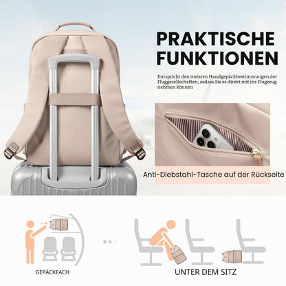 Laptop Rucksack Damen Wasserdicht 15.6 Zoll Schulrucksack Beige