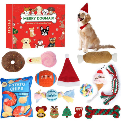 ANOTION 12 Tage Weihnachtshundspielzeug Adventskalender 2024