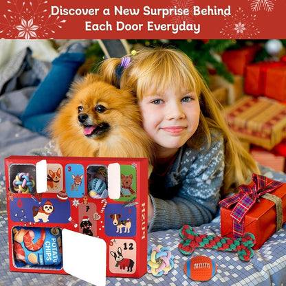 ANOTION 12 Tage Weihnachtshundspielzeug Adventskalender 2024