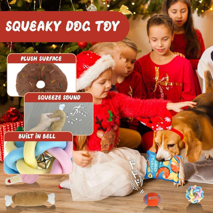 ANOTION 12 Tage Weihnachtshundspielzeug Adventskalender 2024