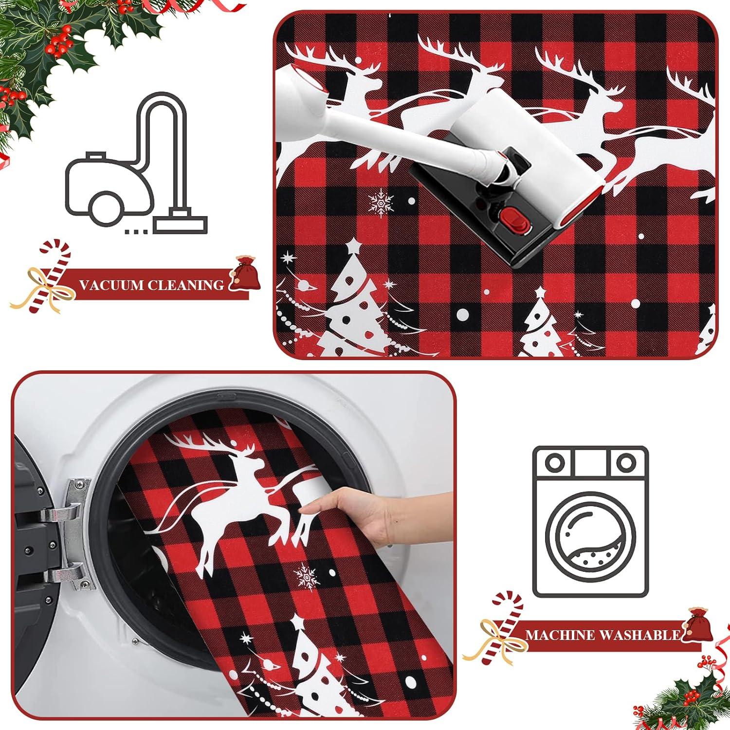 Weihnachts Läufer Teppich rutschfest Flauschig Weich Waschbar 60 x 180