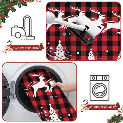 Weihnachts Läufer Teppich rutschfest Flauschig Weich Waschbar 60 x 180
