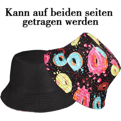 80er Bucket Hut Unisex – Retro Fischerhut mit Graffiti-Muster