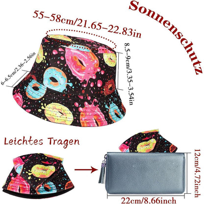 80er Bucket Hut Unisex – Retro Fischerhut mit Graffiti-Muster