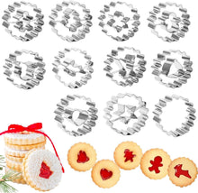 11er Set Mini Linzer Ausstechformen Weihnachtsmuster Edelstahl