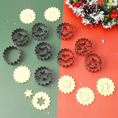 11er Set Mini Linzer Ausstechformen Weihnachtsmuster Edelstahl