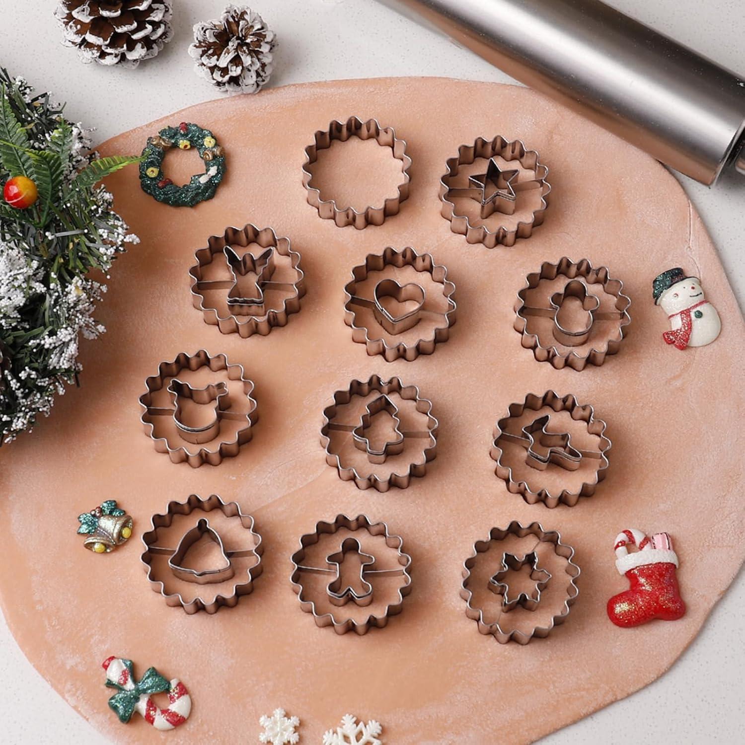 Mini Linzer Ausstechformen Edelstahl Weihnachten Backen 11 Stück