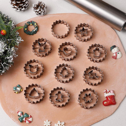 Mini Linzer Ausstechformen Edelstahl Weihnachten Backen 11 Stück