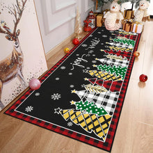 Weihnachtsläufer Teppich rutschfest Schwarz Winter 60 x 180