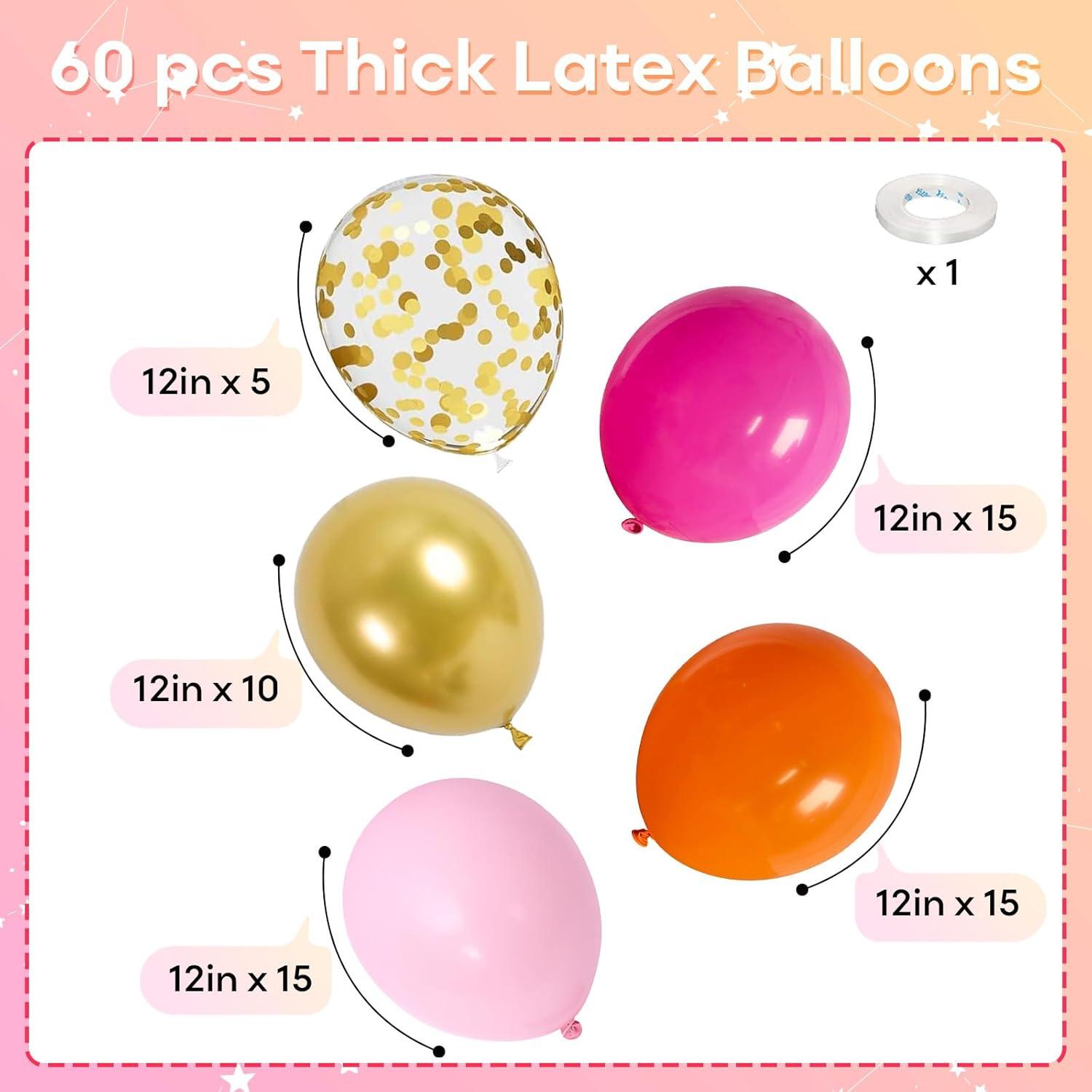 HILAVO Luftballons Rosa Orange 60 Stück 12 Zoll Autumn Party