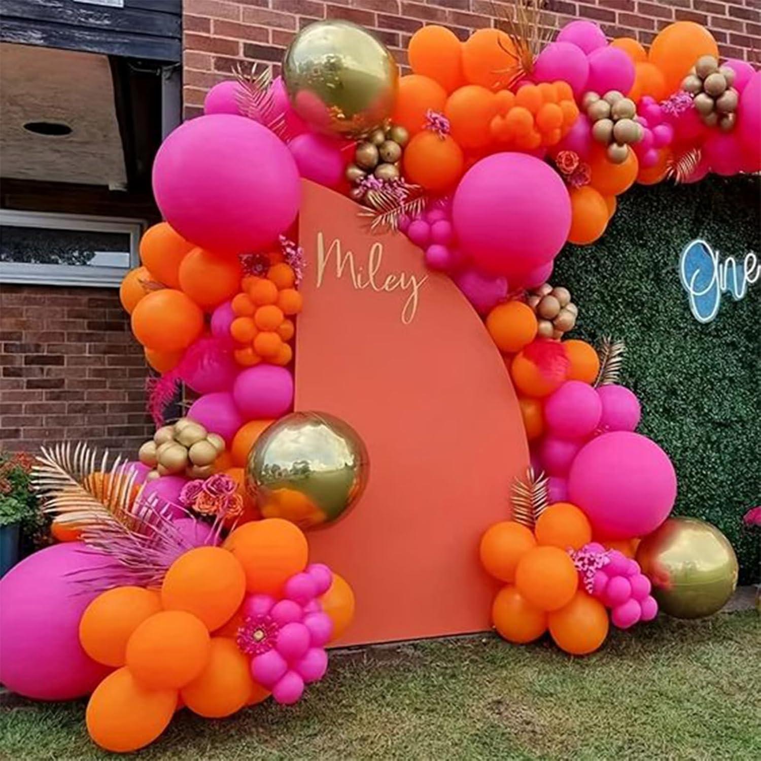 60x HILAVO Luftballons Rosa Orange 12 Zoll - Party Deko Herbst Halloween