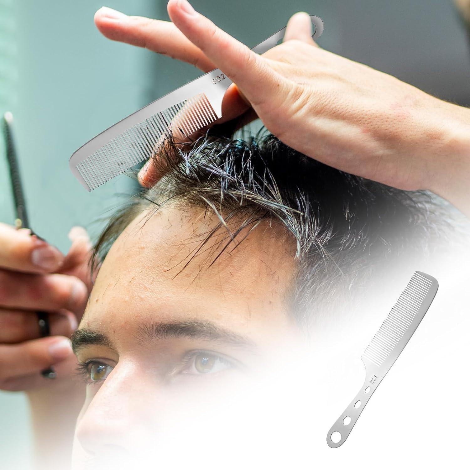2 Stück Antistatischer Friseurkamm aus Edelstahl Hitzebeständiger Haarstyling