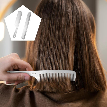 2 Stück Antistatischer Friseurkamm aus Edelstahl Hitzebeständiger Haarstyling