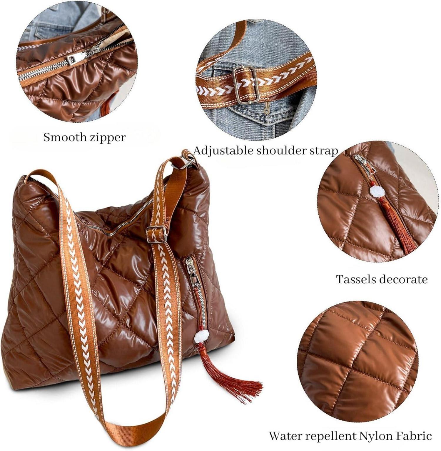 JANSBEN Schultertasche Damen Winter Gesteppte Umhängetasche Puffer Einkaufen Uni