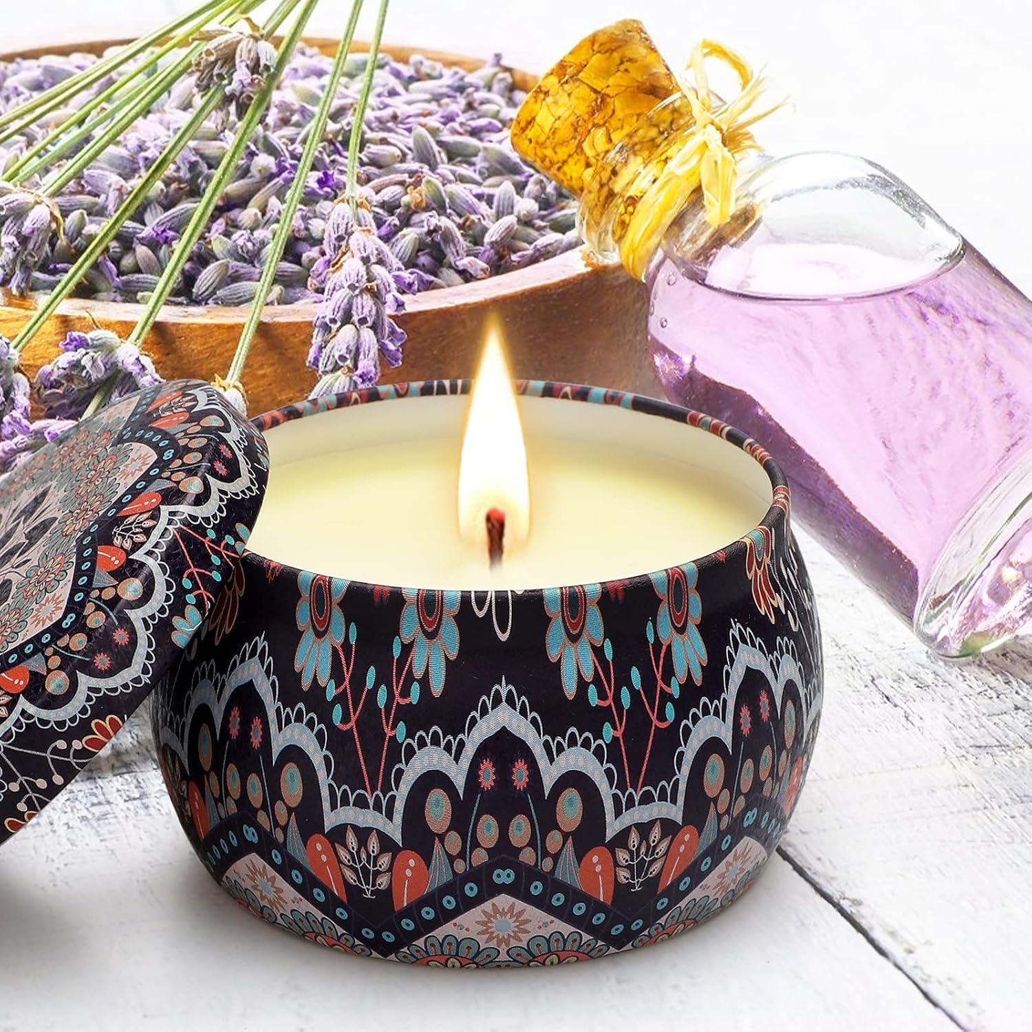 Duftkerzen Geschenkset 4 Stück Lavendel Aromatherapie Minze Orange