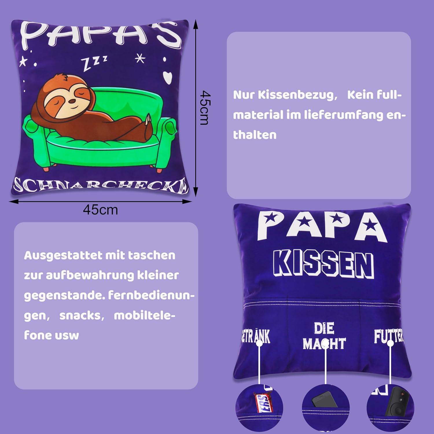 Kissenbezug 45x45 Papa Geschenk Weihnachten Vatertag Couch