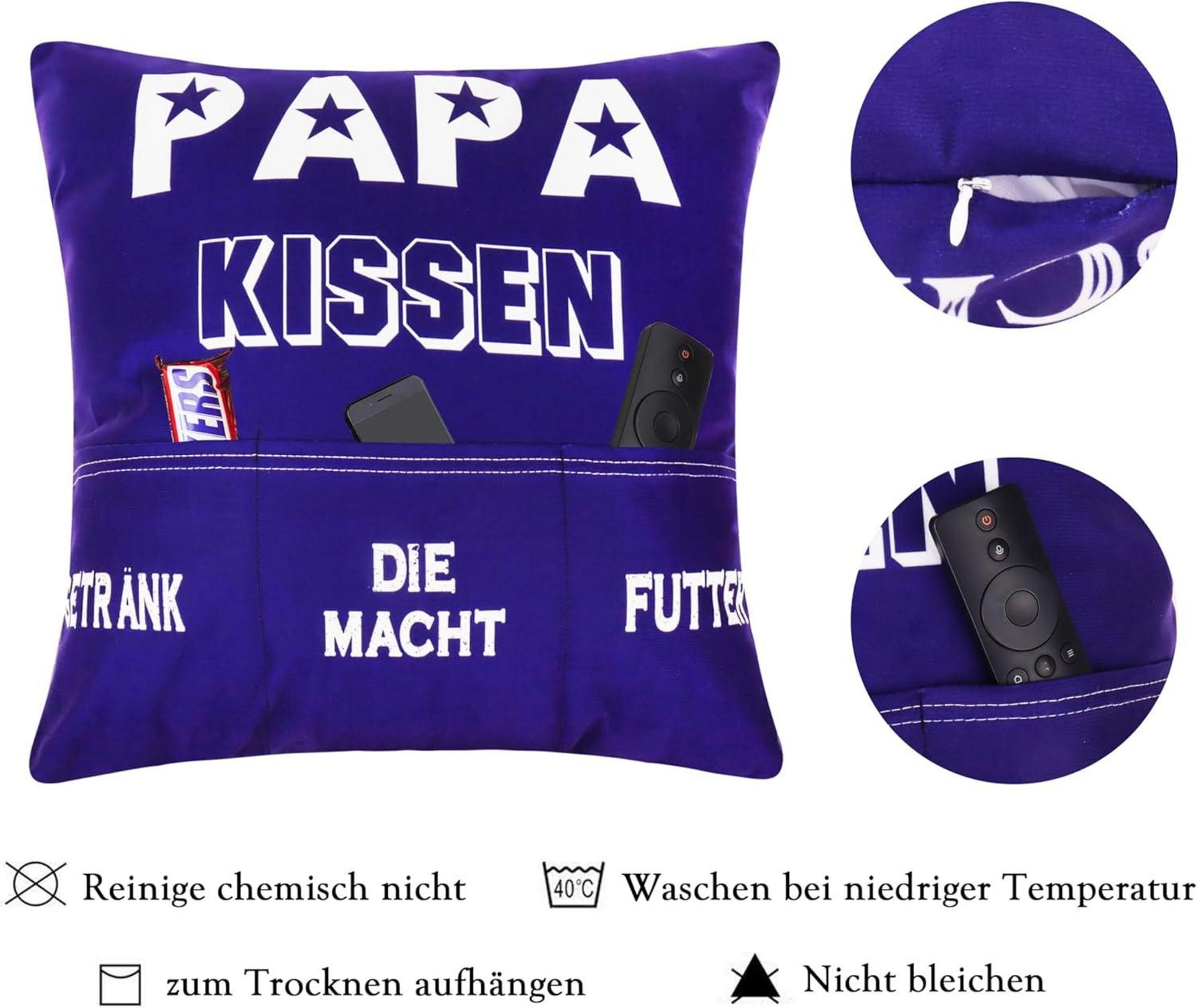Kissenbezug Papa Geschenk Weihnachten Vatertag Faultier 45x45