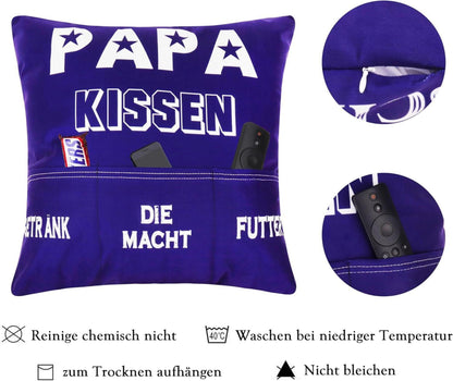 Kissenbezug Papa Geschenk Weihnachten Vatertag Faultier 45x45
