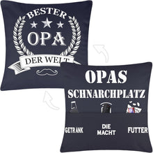 Geschenk Kissenbezug Opa 45x45 Weihnachten 3 Taschen Enkel Bester Opa