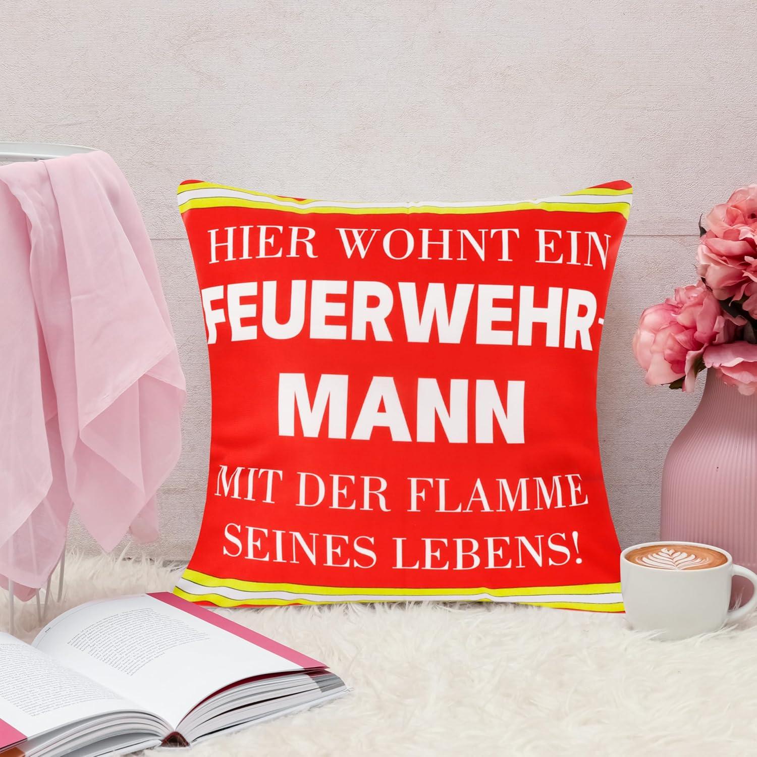 Merclix Feuerwehr Geschenke Kissenbezug 45x45 Tasche für Männer
