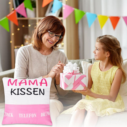Kissenbezug Geschenk für Mama Weihnachten Lustig 45x45cm 3 Taschen Mutter