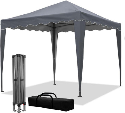 Pop-Up Pavillon mit UV-Schutz Wellenkante für Garten & Outdoor