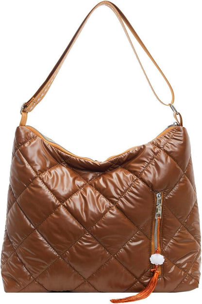 Gesteppte Puffer Schultertasche Damen wasserdicht Winter Umhängetasche