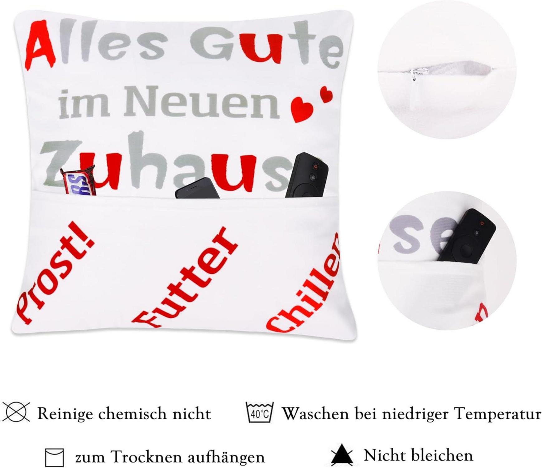 Kissenbezug Geschenk Einzug 45x45 Tasche Einzugsgeschenk Wohnung Haus