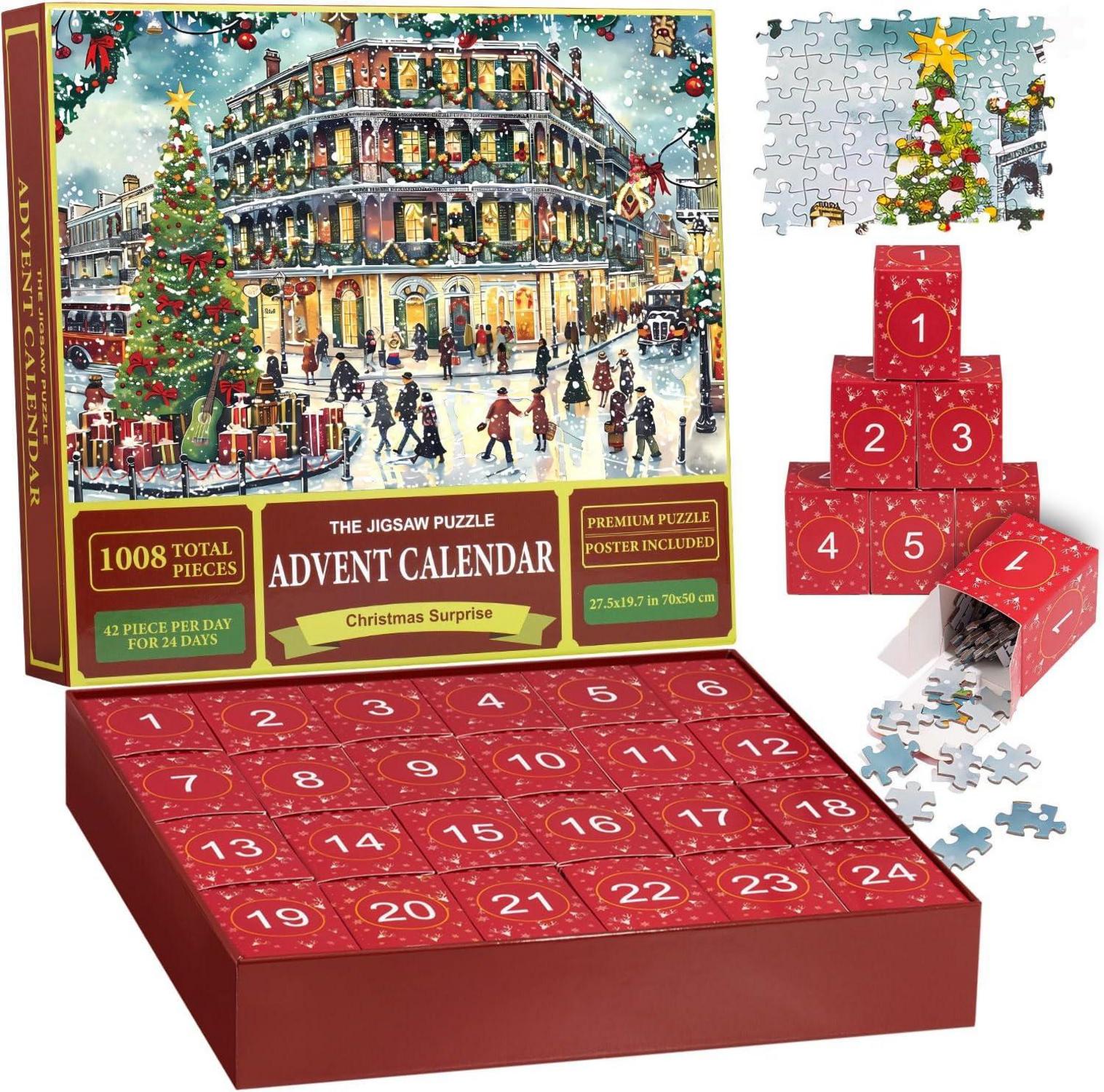 Puzzle Adventskalender 2024 Weihnachts Geschenke 1008 Teile