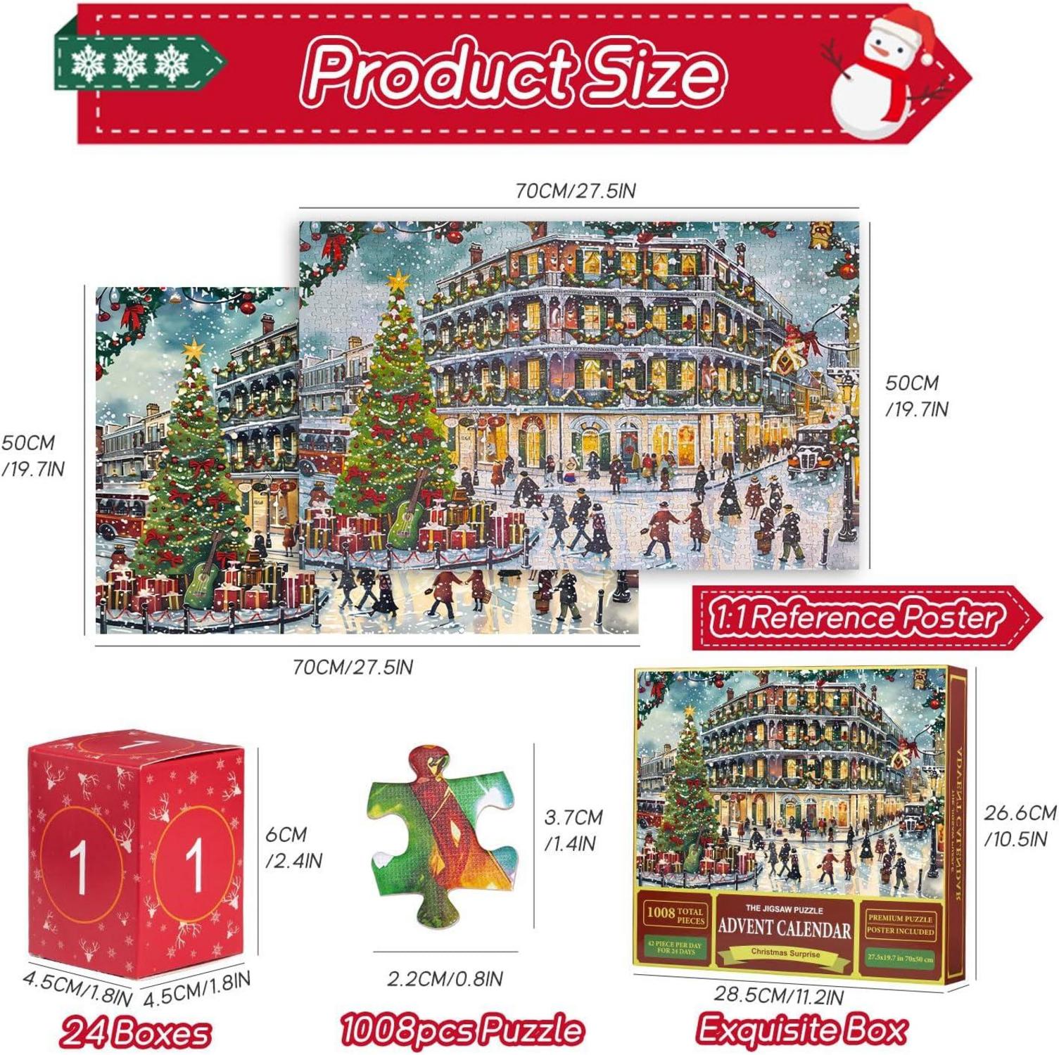 Puzzle Adventskalender 2024 mit 1008 Teilen Weihnachtspuzzles