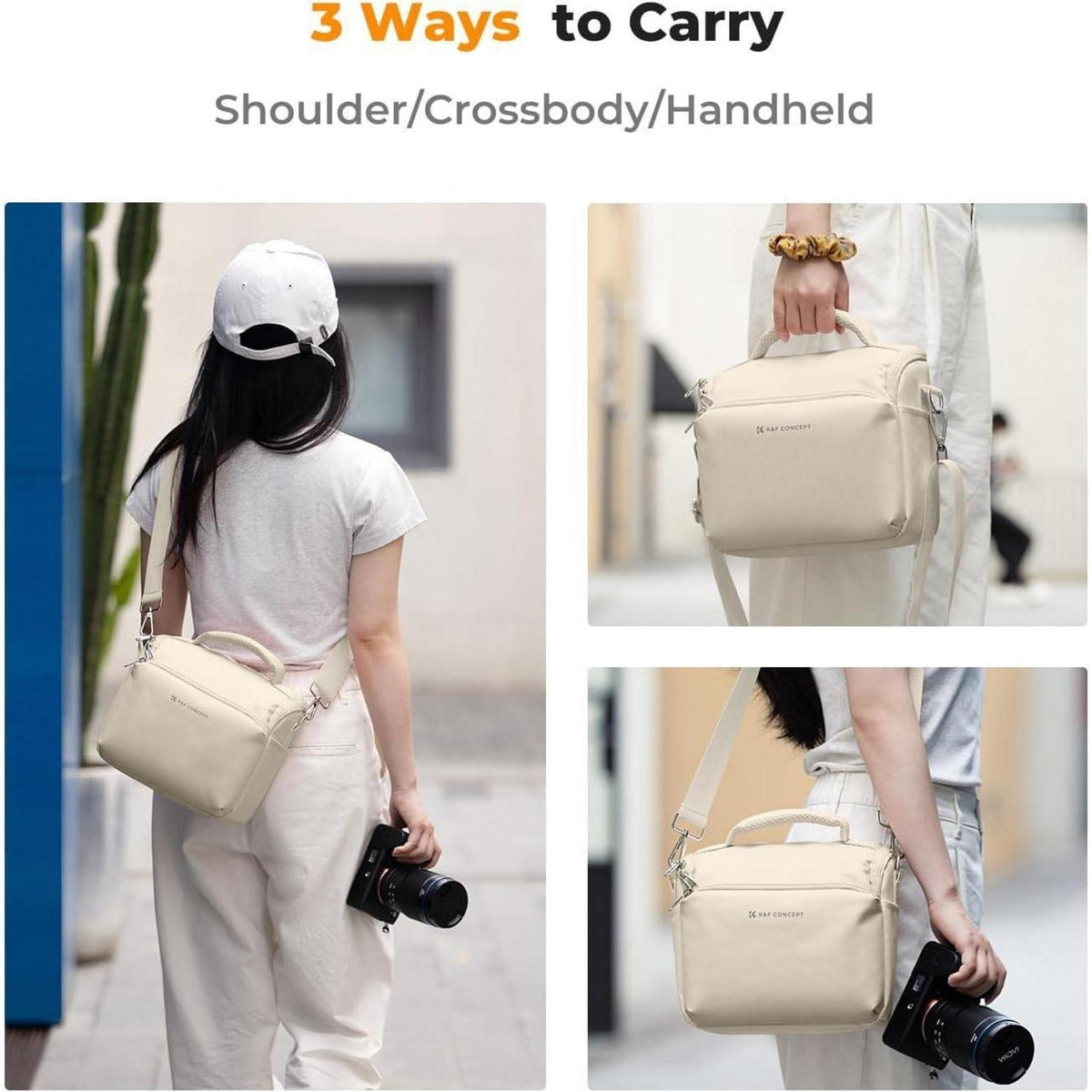 Kamera Umhängetasche Beige – Schutz & Komfort für DSLR