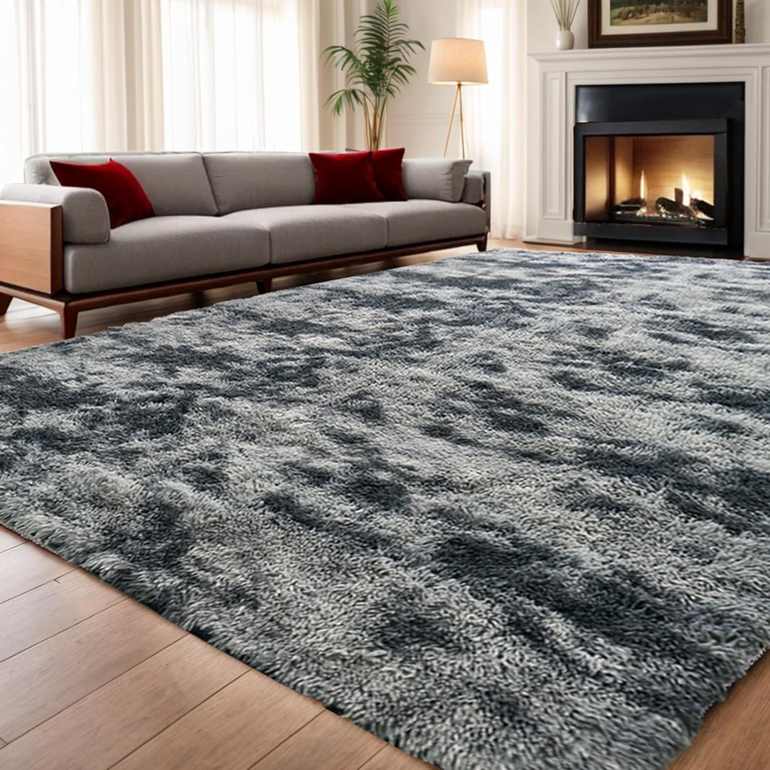 Weicher Flauschiger Zottelteppich Wohnzimmer Schlafzimmer Teppich
