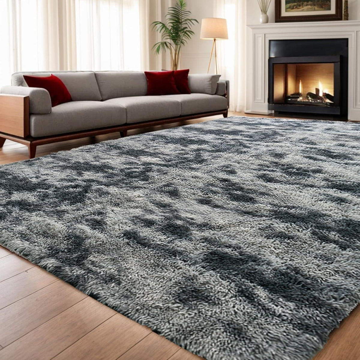 Weicher Flauschiger Zottelteppich Wohnzimmer Schlafzimmer Teppich