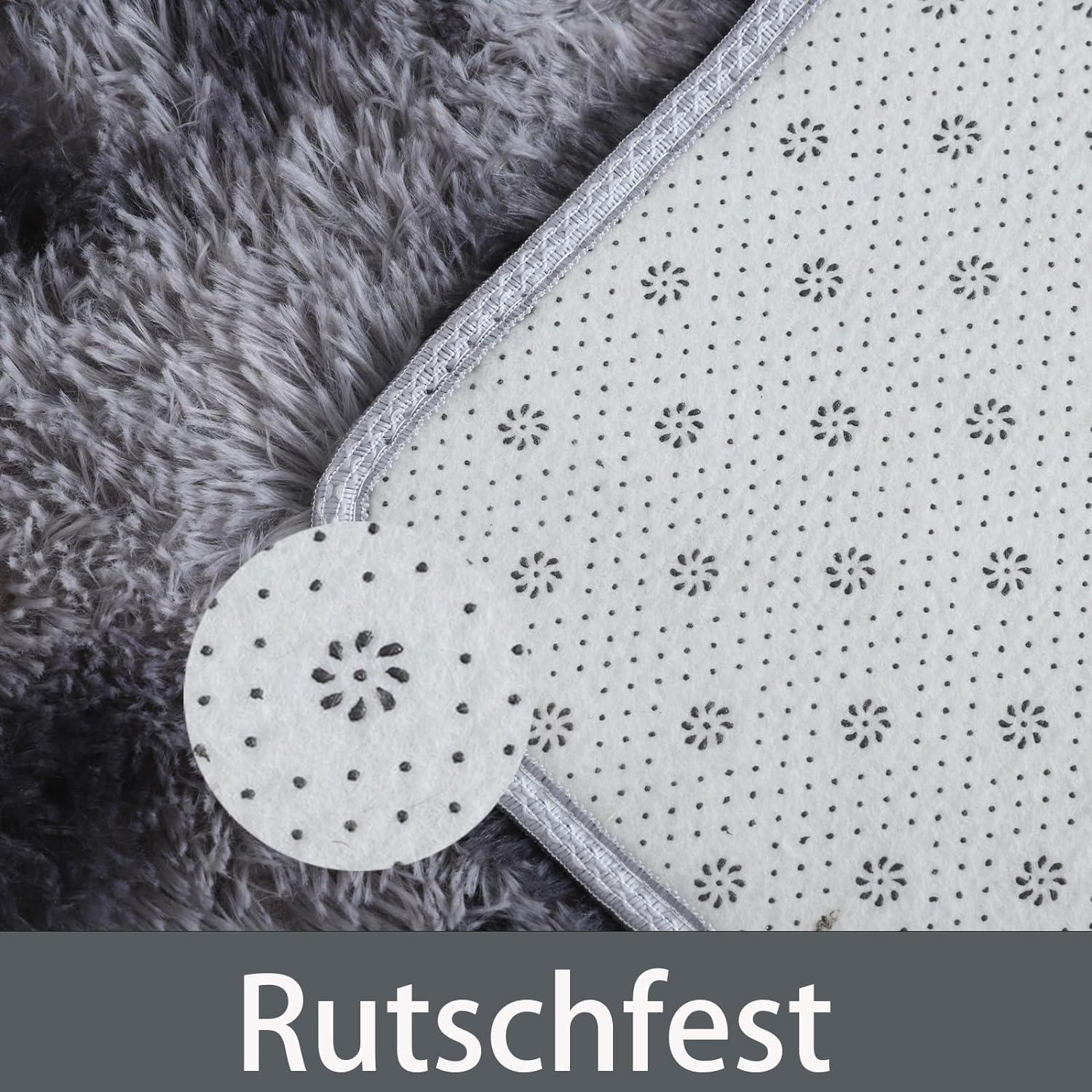 Weicher Flauschiger Zottelteppich 120x160cm Dunkelgrau - Moderner Teppich
