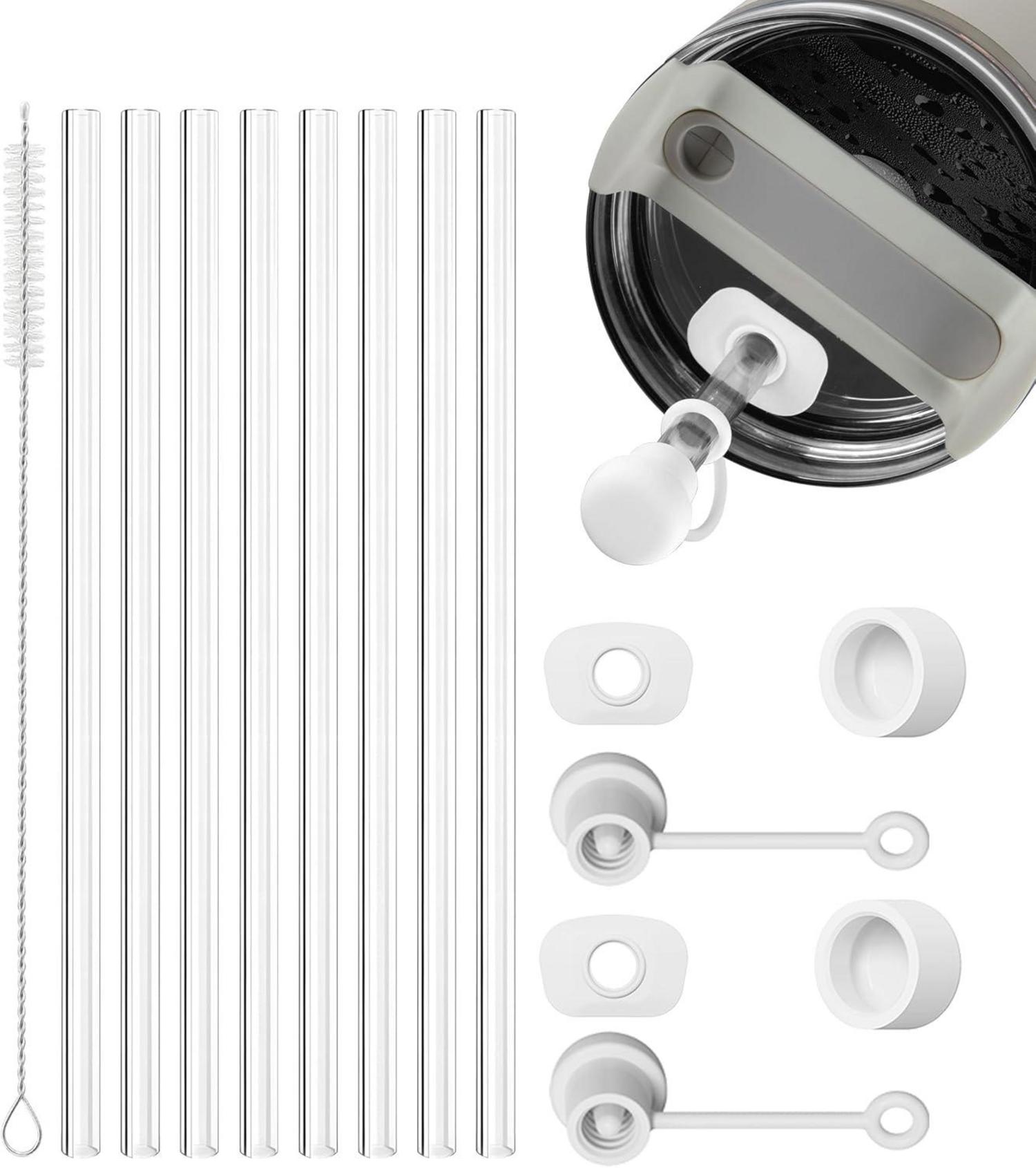 Strohhalm-Set 8stk 21,5cm Auslaufsicher Abdeckung