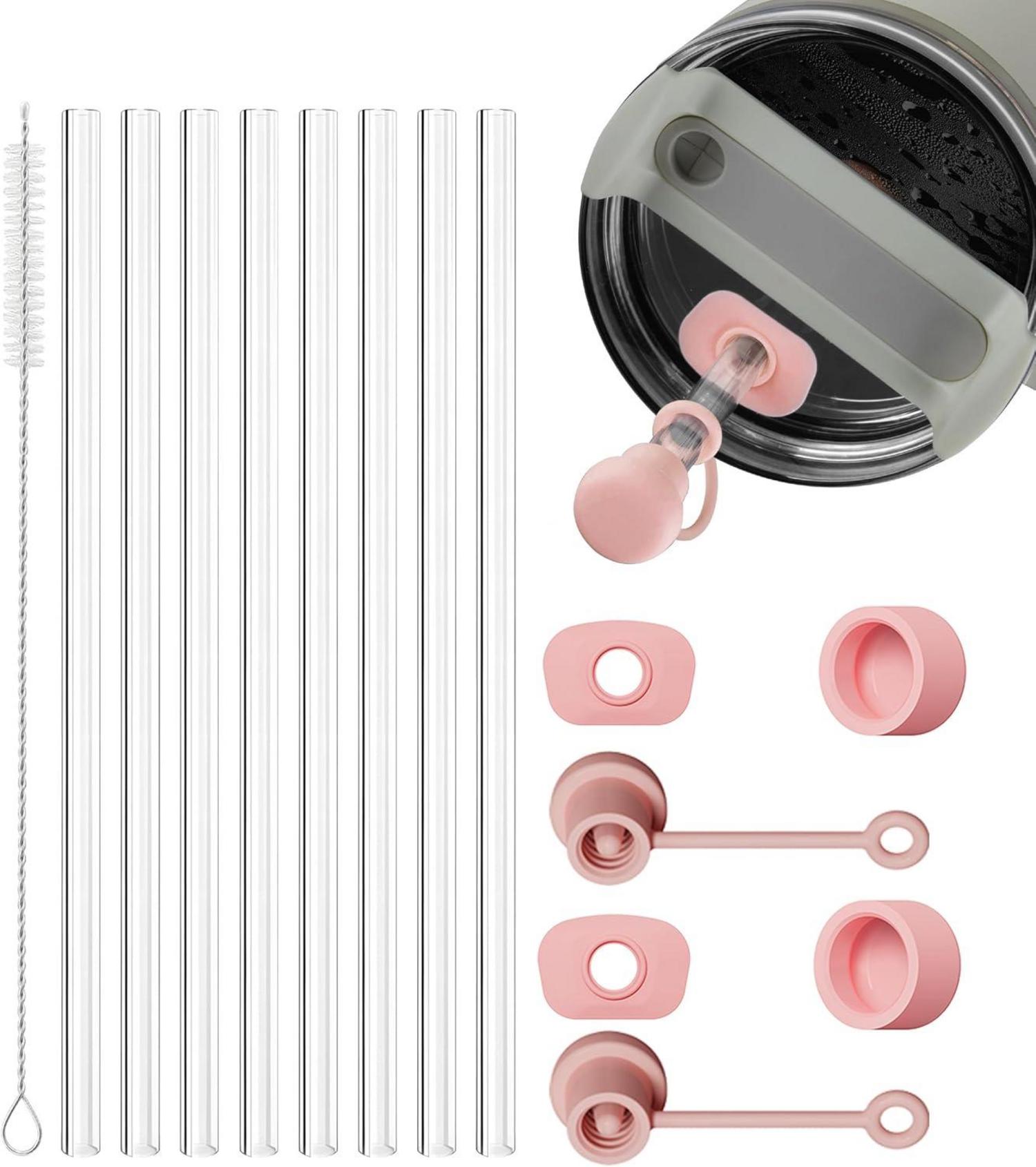 8er Set Auslaufsicherer Strohhalm 21,5 cm inkl. Reinigungsbürste