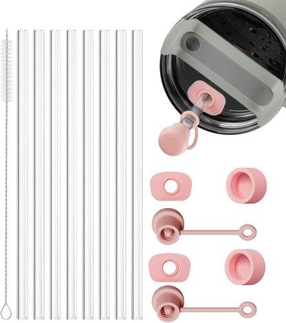 8er Set Auslaufsicherer Strohhalm 21,5 cm inkl. Reinigungsbürste