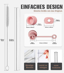 8stk 21,5cm Langes Strohhalm Set für Stanley Quencher 14/20