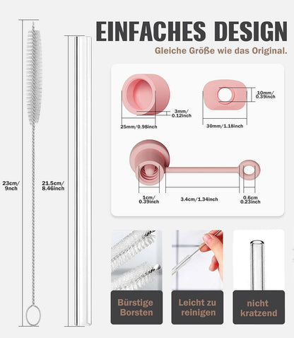 8stk 21,5cm Langes Strohhalm Set für Stanley Quencher 14/20